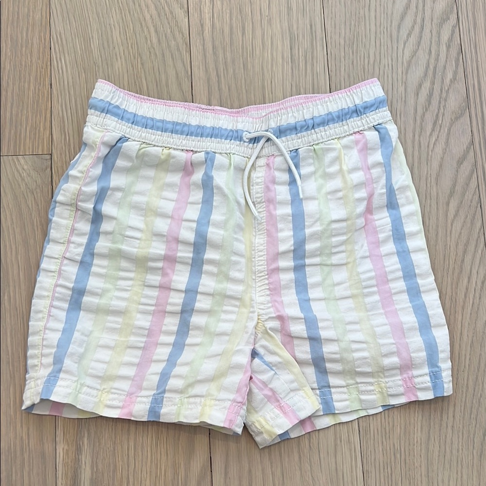 Janie and Jack Pastel Striped Swim Trunks